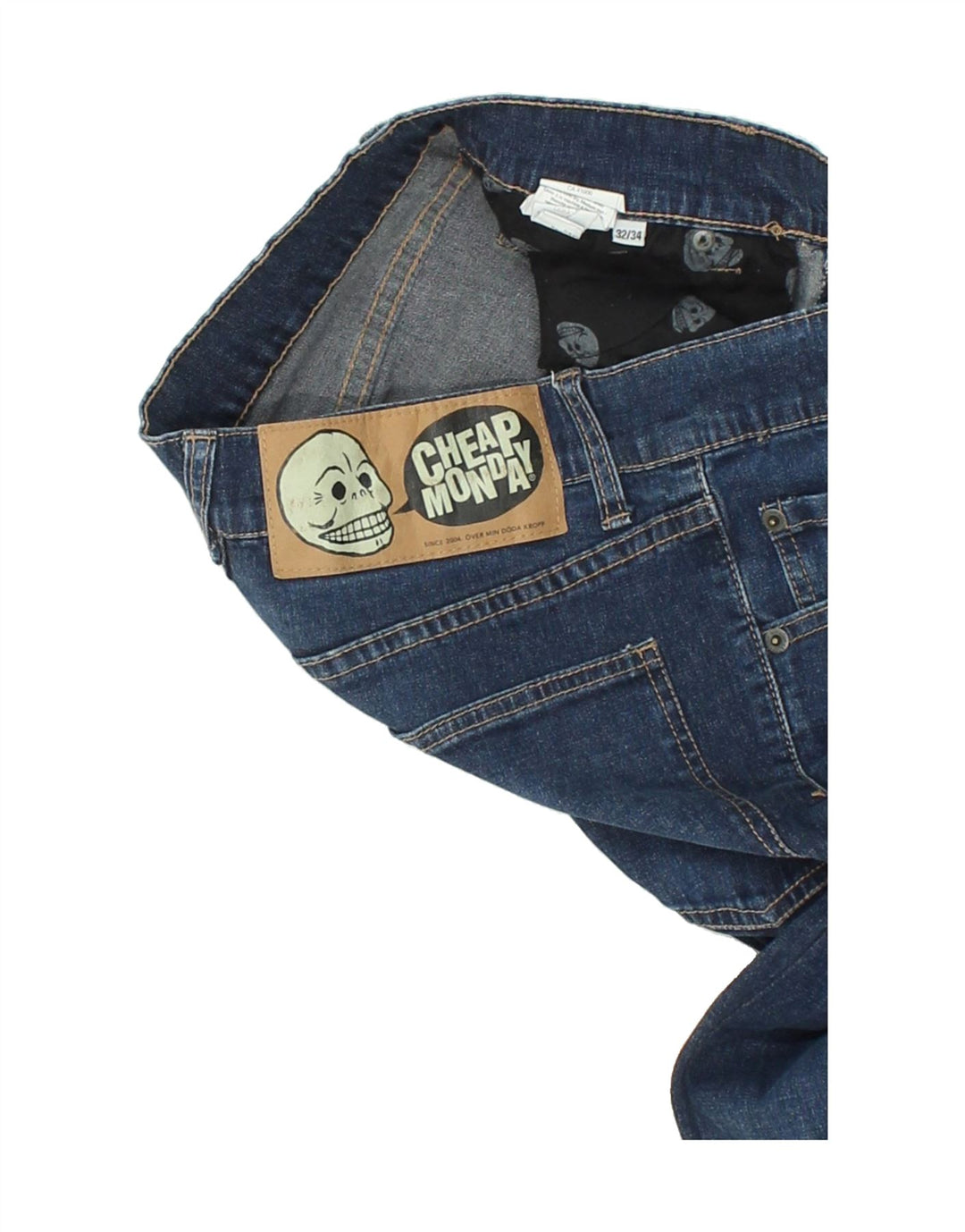 CHEAP MONDAY Womens Slim Jeans W32 L26 Blue Cotton Vintage Cheap Monday and Second-Hand Cheap Monday from Messina Hembry 
