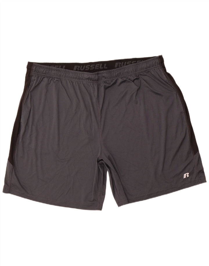 RUSSELL ATHLETIC Mens Dri-Power Sport Shorts 3XL  Grey Colourblock