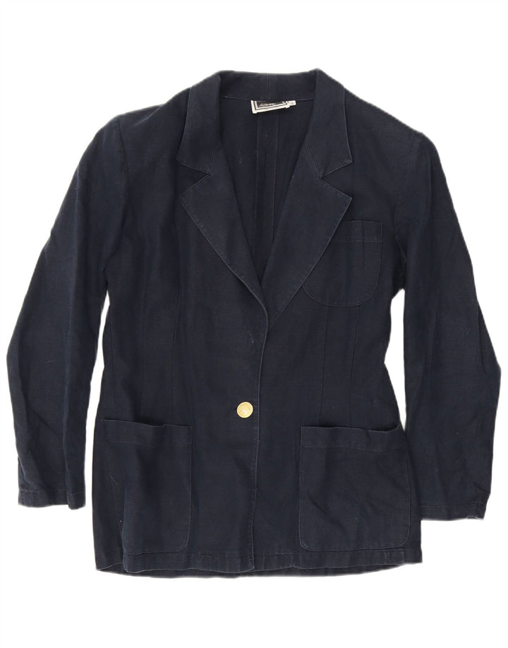 Luisa Spagnoli Womens 1 Button Blazer Jacket UK 10 Small Navy Blue