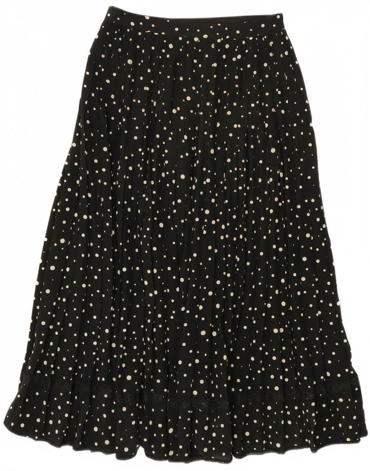 Vintage Womens A-Line Skirt W28 Medium Black Spotted