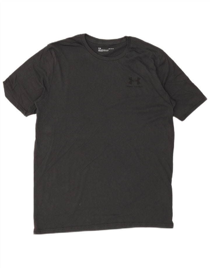UNDER ARMOUR Mens T-Shirt Top Large Grey Cotton