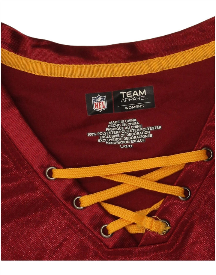 NFL Womens Redskins Graphic T-Shirt Top UK 16 Large Burgundy Colourblock