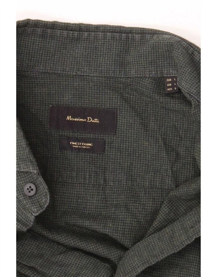 Massimo Dutti Mens Shirt Large Green