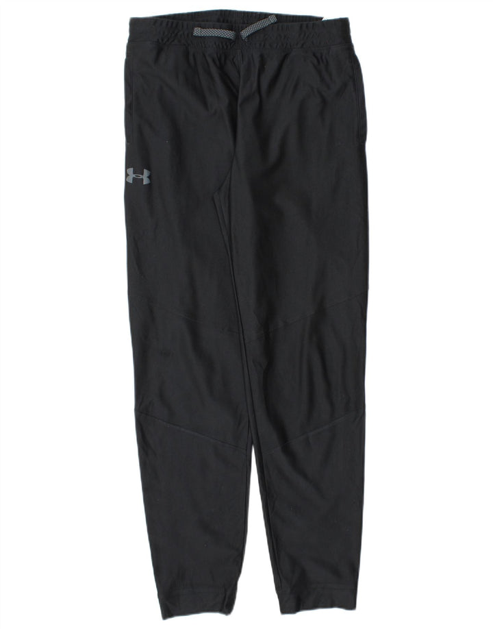 UNDER ARMOUR Boys Tracksuit Trousers Joggers 13-14 Years XL Black
