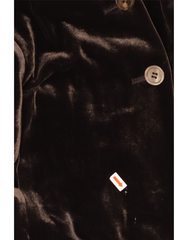 APRIORI Womens 3 Button Blazer Jacket UK 14 Large  Brown Silk