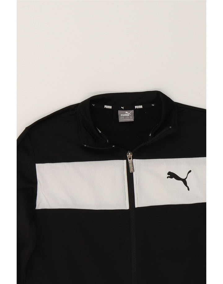 PUMA Boys Tracksuit Top Jacket 13-14 Years XL Black Colourblock Polyester Vintage Puma and Second-Hand Puma from Messina Hembry 