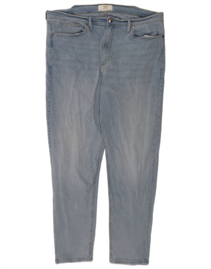 Marks & Spencer Mens Tapered Jeans W38 L30 Blue Cotton