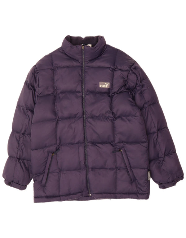 Puma Mens Padded Jacket UK 38 Medium Navy Blue Polyester