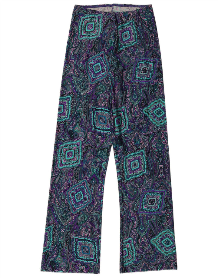 VINTAGE Womens High Waist Casual Trousers Medium W24 L32 Multicoloured