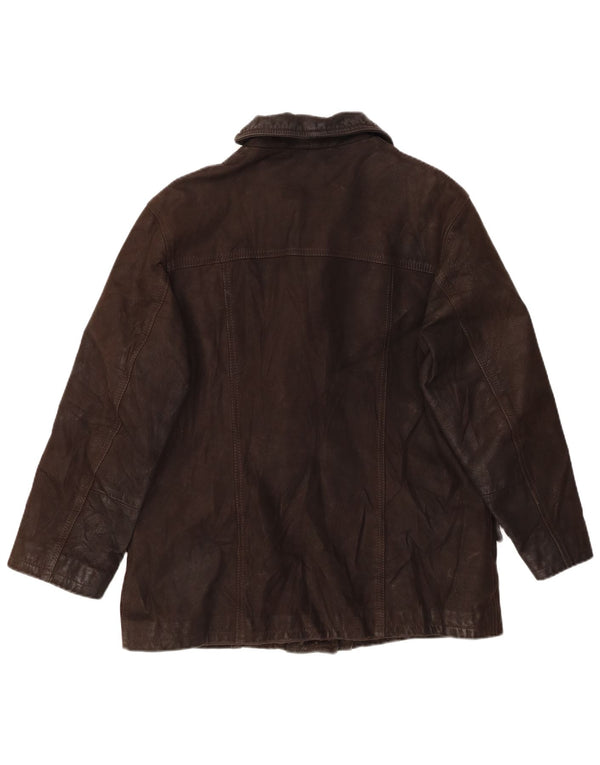 RELISH Womens Leather Jacket IT 46 Large Brown Leather