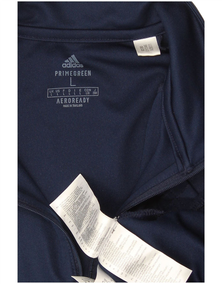 Adidas Mens Aeroready Zip Neck Pullover Tracksuit Top Large Navy Blue