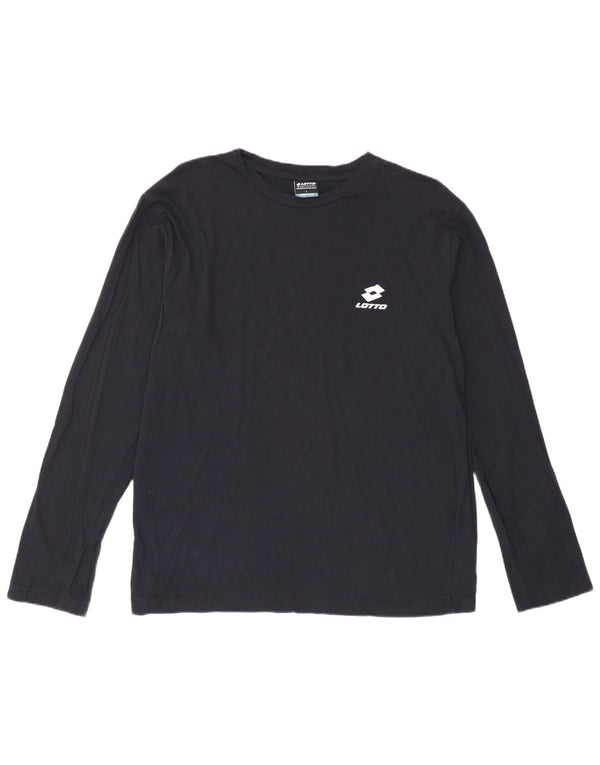 Lotto Mens Top Long Sleeve Large Navy Blue Cotton