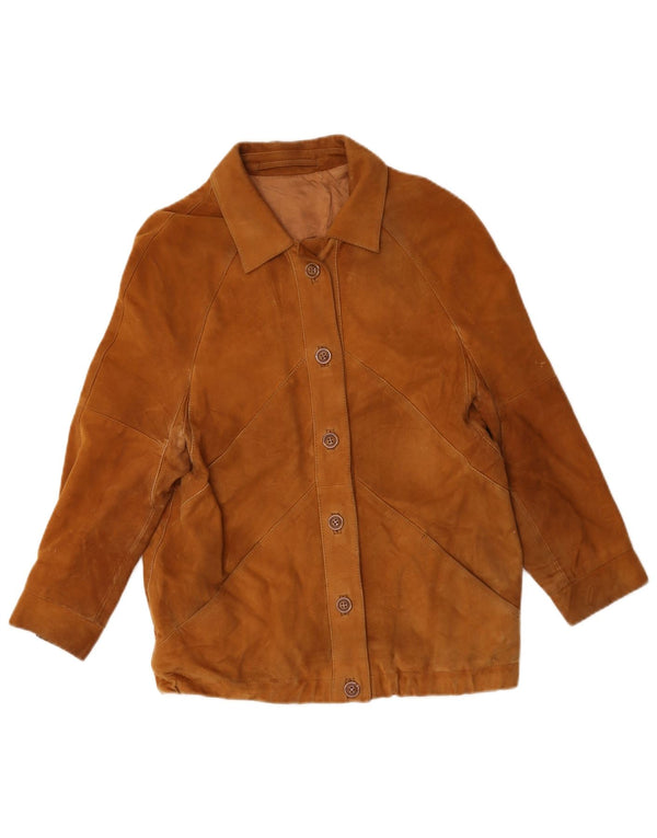 Vintage Womens Suede Jacket UK 12 Medium Beige