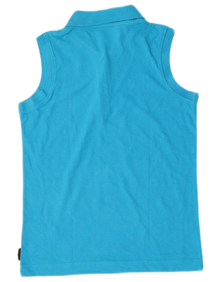 Kappa Womens Sleeveless Polo Shirt UK 12 Medium Blue Cotton