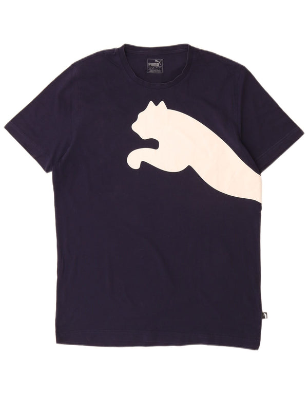Puma Mens Graphic T-Shirt Top Large Navy Blue