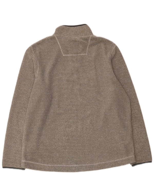 WEIRD FISH Mens Zip Neck Fleece Jumper XL Grey Polyester