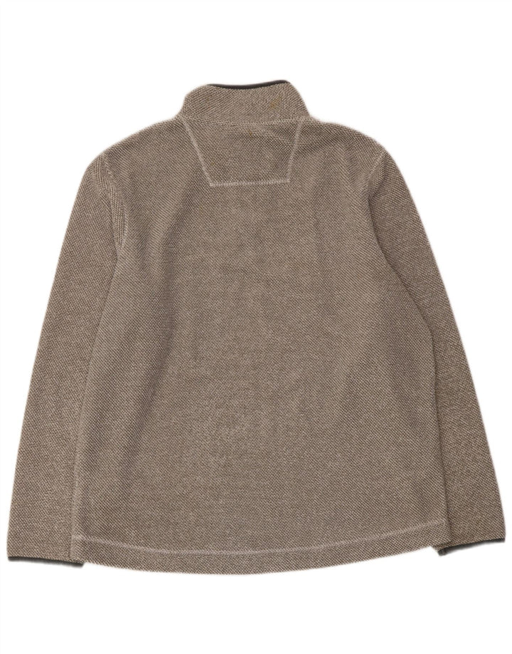 WEIRD FISH Mens Zip Neck Fleece Jumper XL Grey Polyester