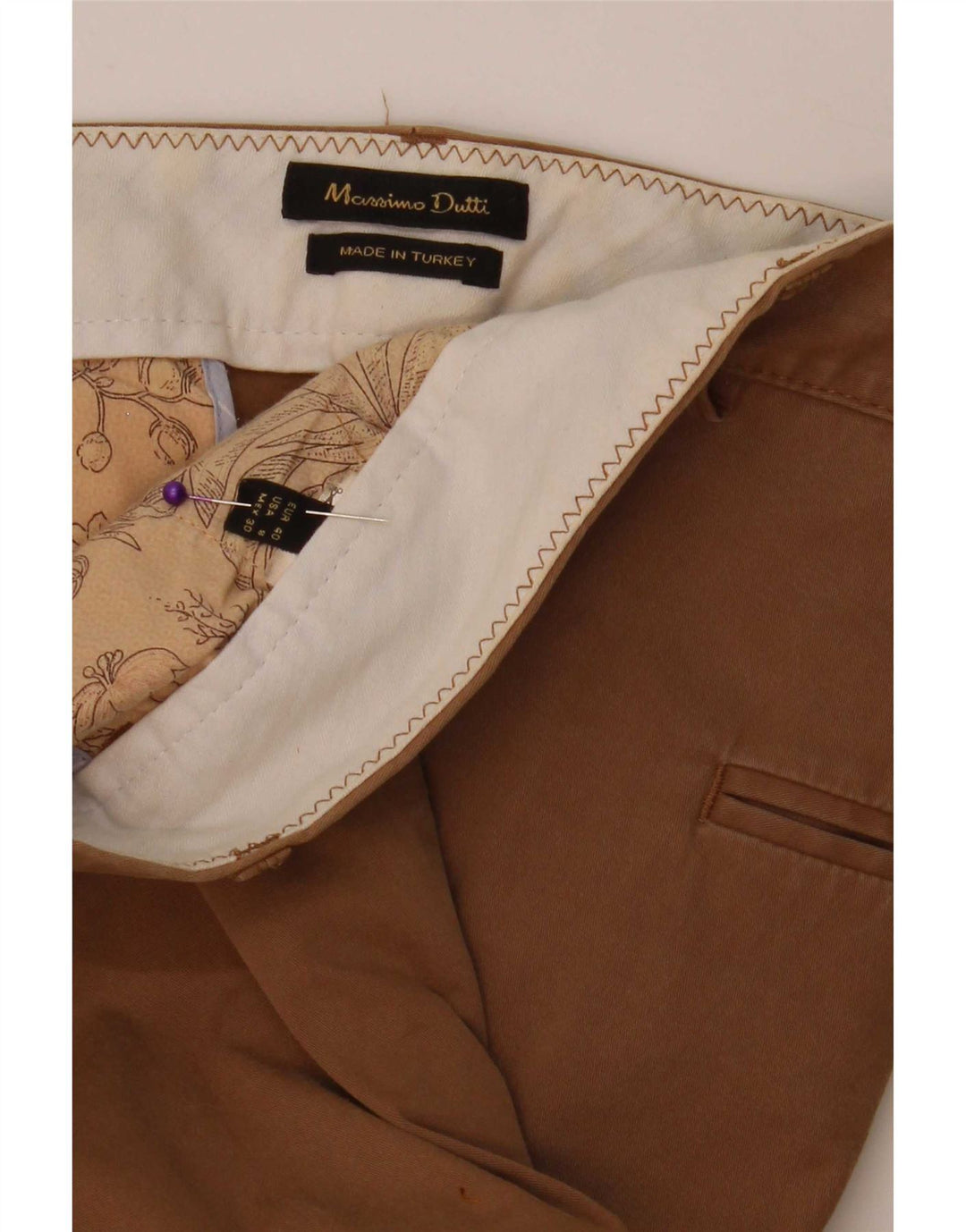 Massimo Dutti Womens Slim Chino Trousers EU 40 Medium W30 L30 Beige