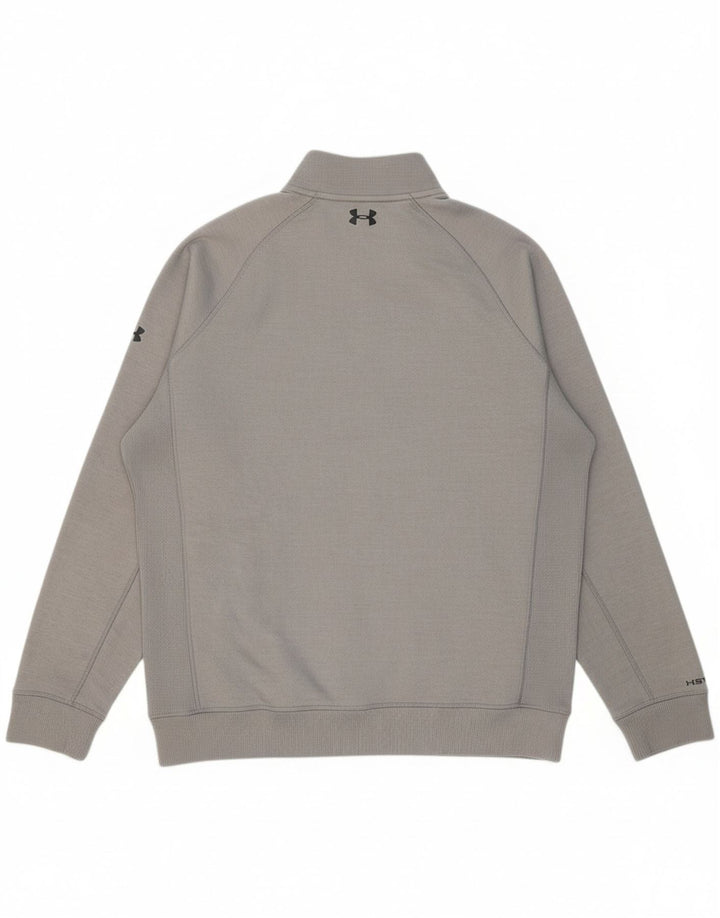 UNDER ARMOUR Mens Cold Gear Zip Neck Sweatshirt Jumper Large Grey