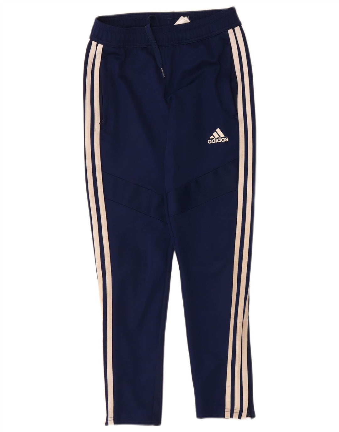 ADIDAS Boys Aeroready Tracksuit Trousers 9-10 Years Navy Blue Polyester