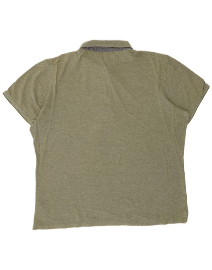 TIMBERLAND Mens Slim Fit Polo Shirt 3XL Green Cotton