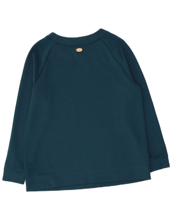 GATTINONI Womens Graphic Sweatshirt Jumper UK 14 Large Blue Polyester