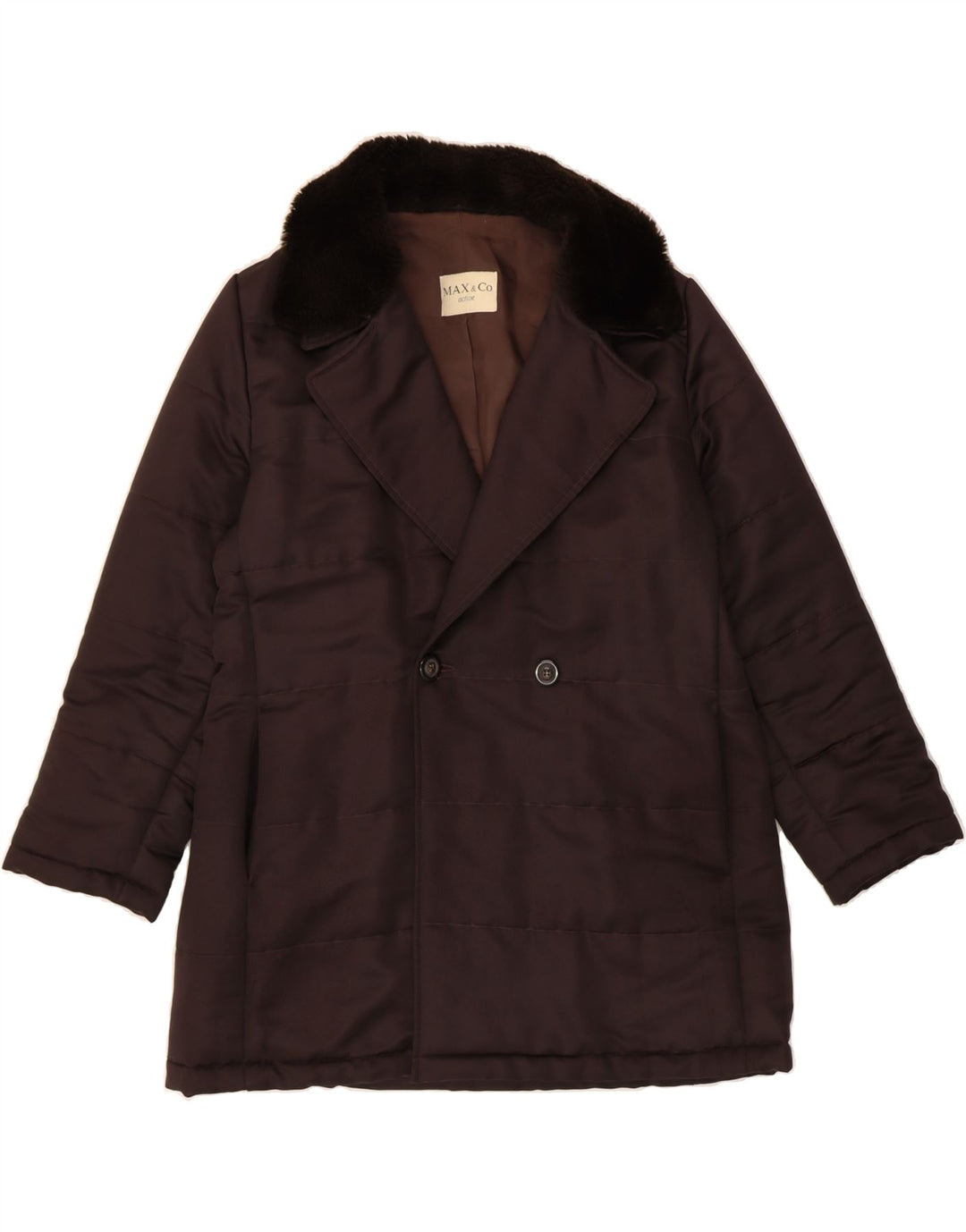 MAX & CO. Womens Padded Coat UK 12 Medium Brown Polyester Vintage Max & Co. and Second-Hand Max & Co. from Messina Hembry 