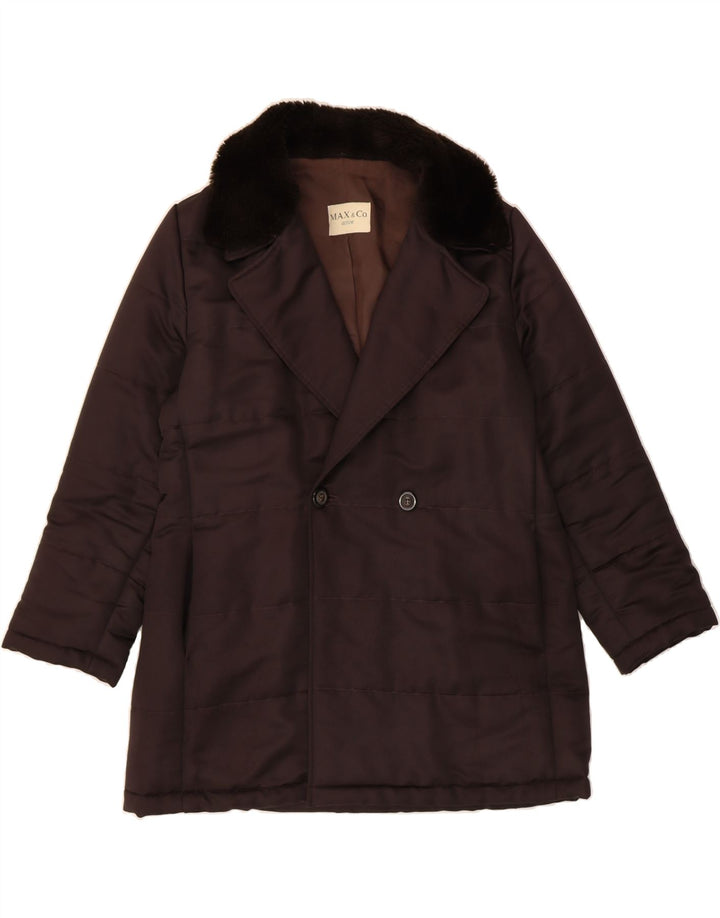 MAX & CO. Womens Padded Coat UK 12 Medium Brown Polyester Vintage Max & Co. and Second-Hand Max & Co. from Messina Hembry 