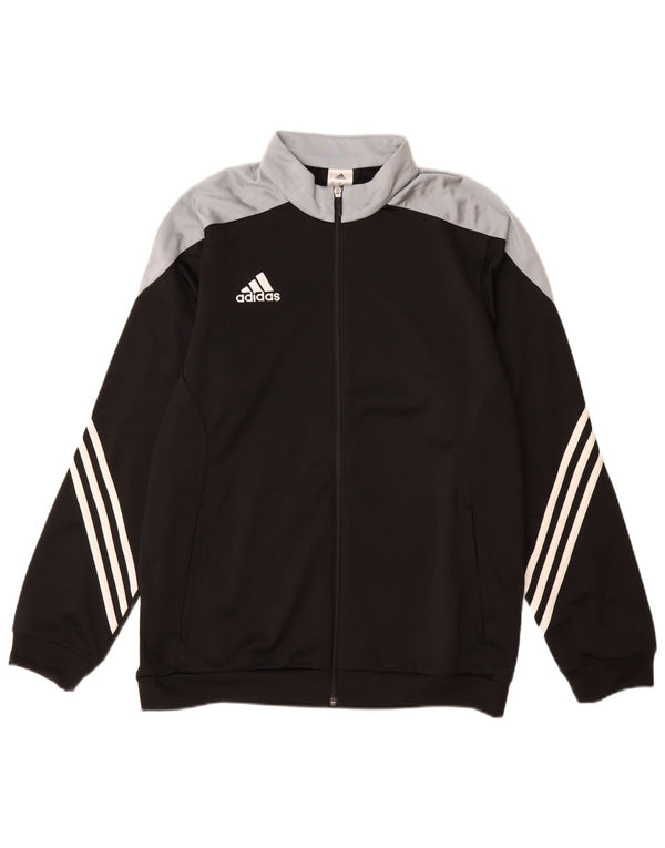 ADIDAS Mens Tracksuit Top Jacket Large Black Colourblock Polyester