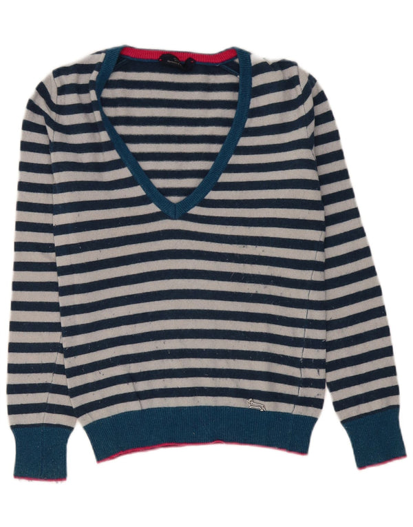 HARMONT & BLAINE Womens V-Neck Jumper Sweater UK 10 Small Navy Blue