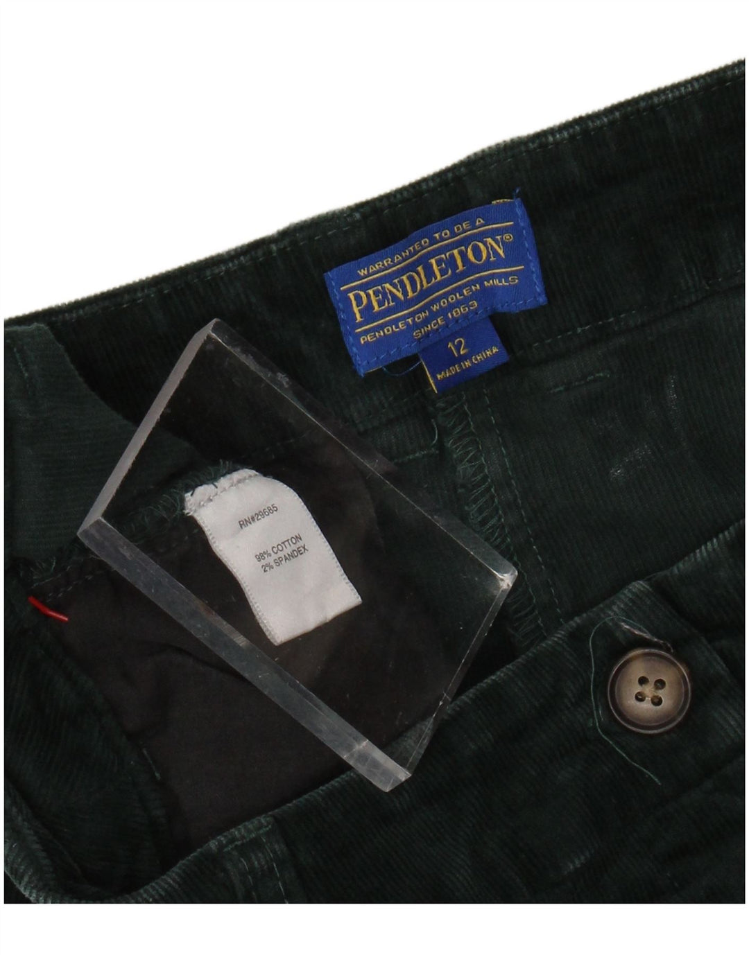 Pendleton Womens Corduroy Trousers US 12 Large W32 L31 Green Cotton