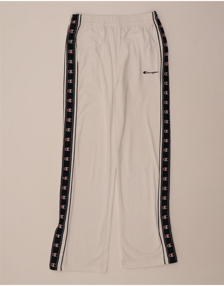 CHAMPION Mens Graphic Tracksuit Trousers Large  White Colourblock