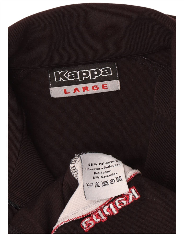 KAPPA Mens Tracksuit Top Jacket Large Black Colourblock Polyester