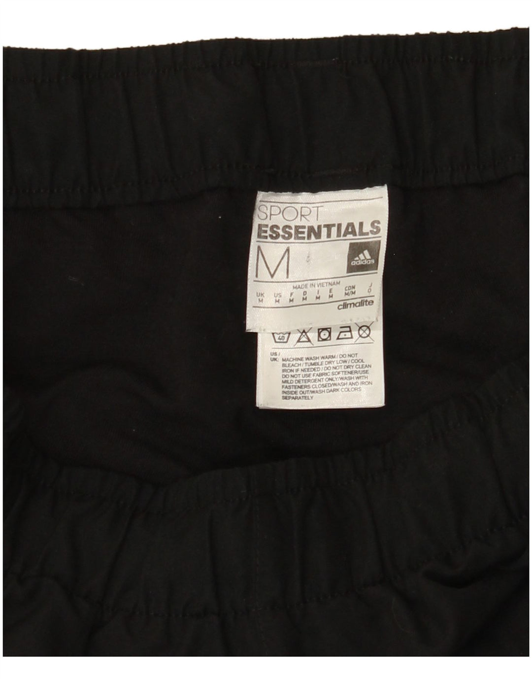 ADIDAS Mens Climalite Tracksuit Trousers Joggers Medium Black Polyester