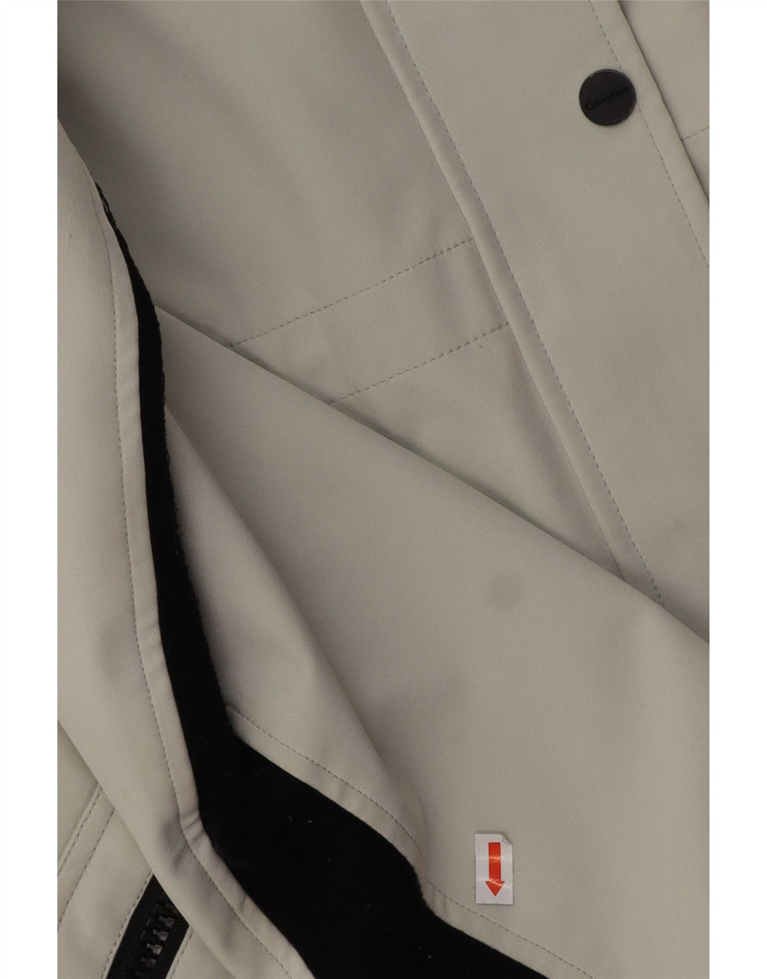 CALVIN KLEIN Womens Hooded Windbreaker Coat UK 16 Large Grey Polyester