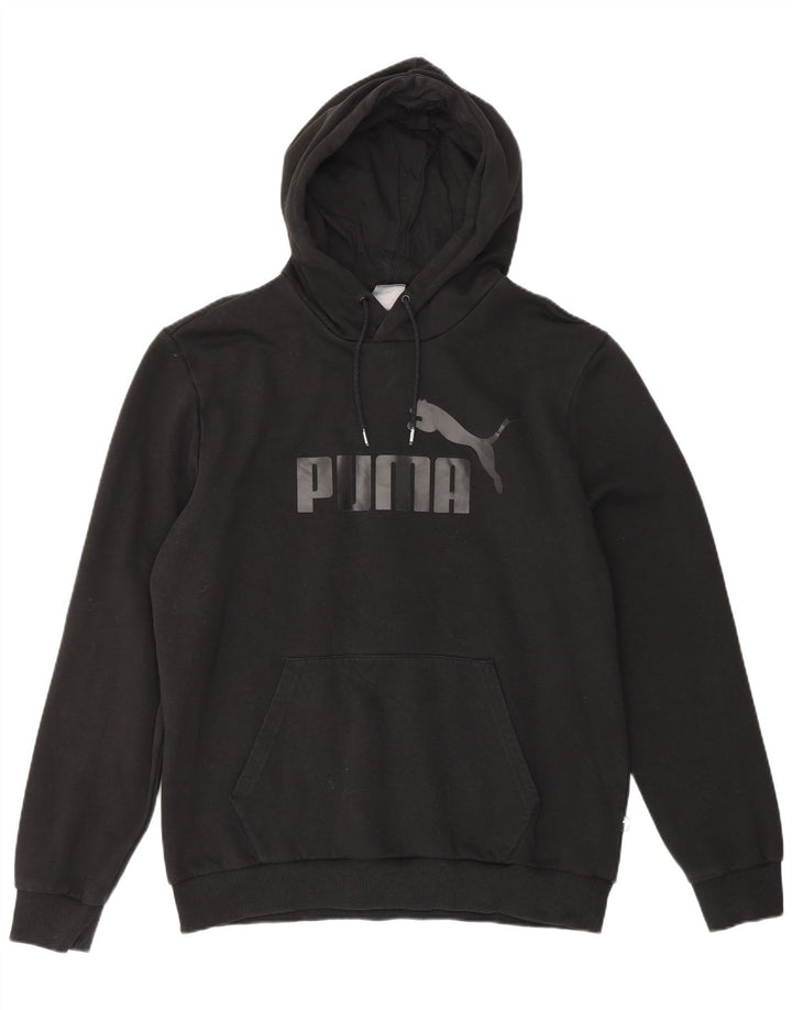 PUMA Mens Graphic Hoodie Jumper Large Black Cotton