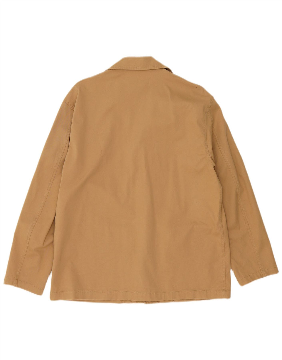 Zara Womens 3 Button Oversized Blazer Jacket UK 10 Small Beige Cotton