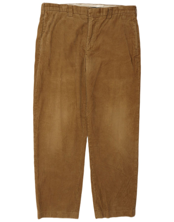 L.L.Bean Mens Straight Corduroy Trousers W38 L32 Brown Cotton