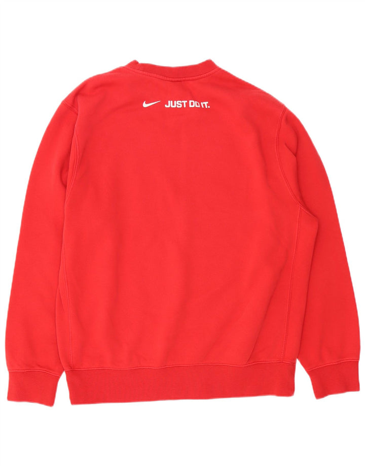 NIKE Mens Graphic Sweatshirt Jumper Medium Red Cotton