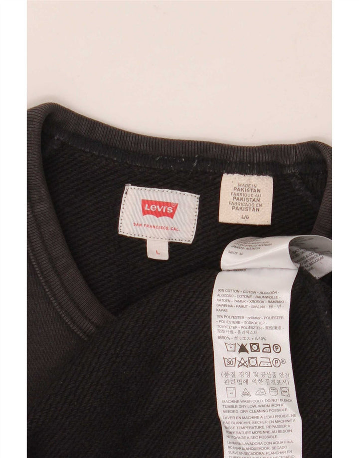 Levi's Mens Sweatshirt Jumper Large Black Cotton