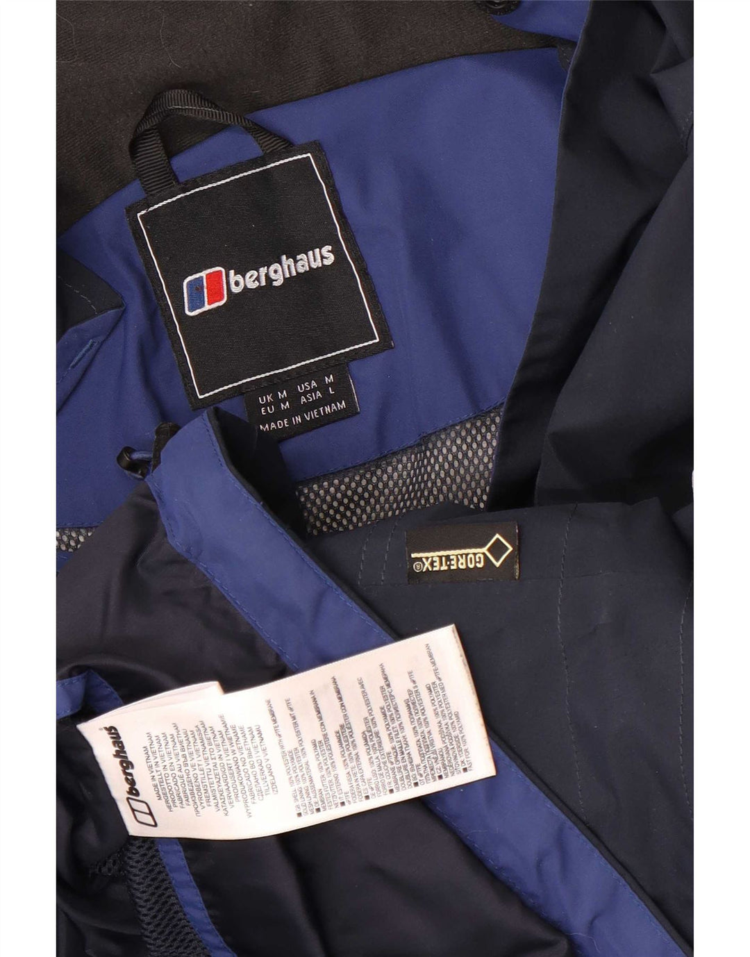 Berghaus Mens Hooded Rain Jacket UK 38 Medium Navy Blue Polyester