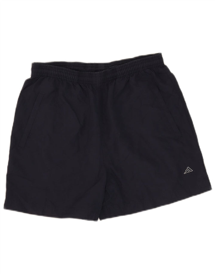 Adidas Womens Sport Shorts UK 12 Medium Navy Blue Polyester