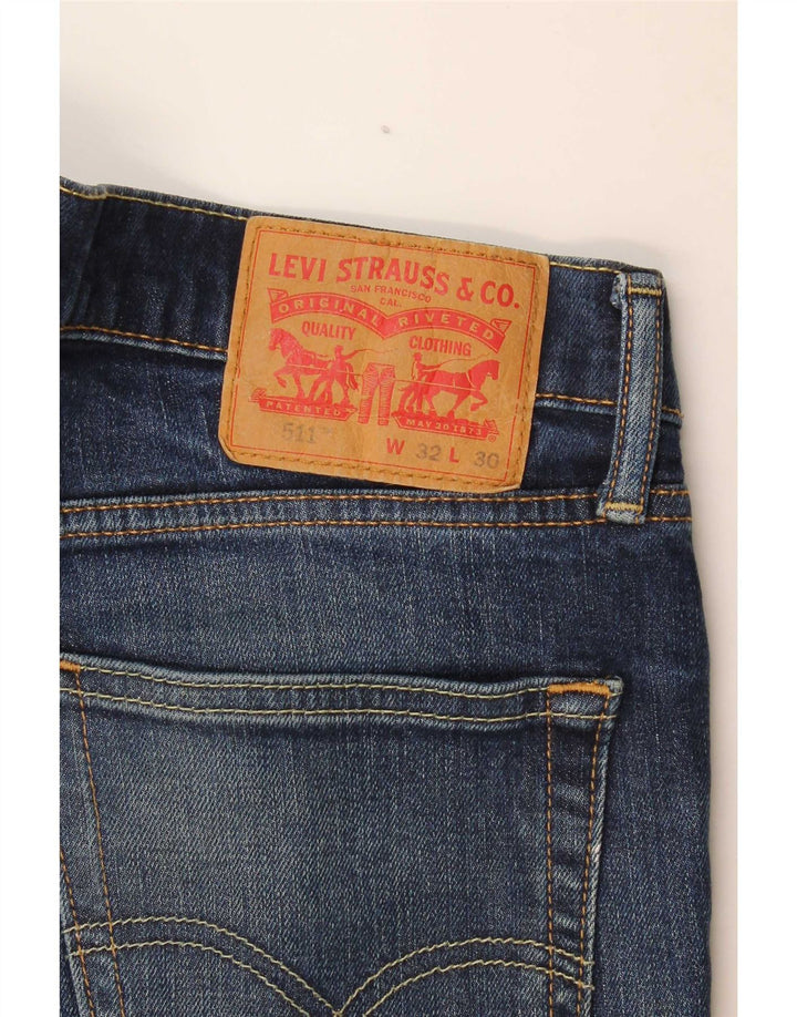 Levi's Womens 511 Slim Jeans W32 L30 Navy Blue Cotton