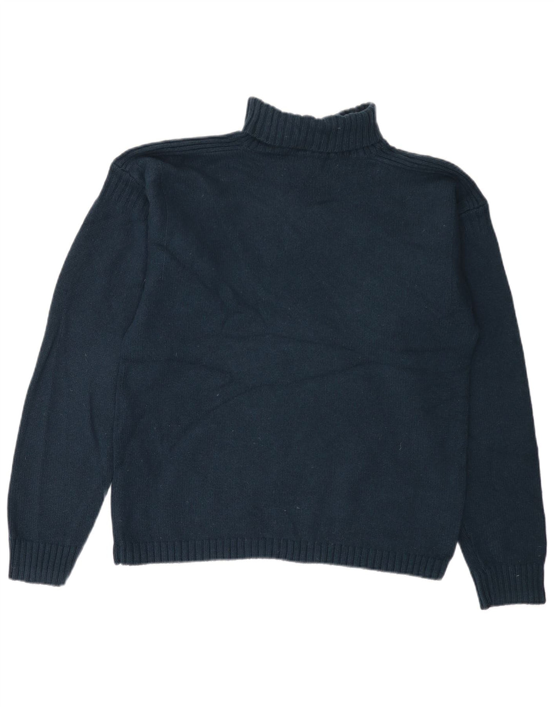 LEVI'S Womens Roll Neck Jumper Sweater UK 18 XL Navy Blue Lambswool