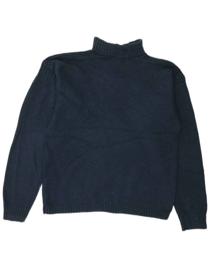 LEVI'S Womens Roll Neck Jumper Sweater UK 18 XL Navy Blue Lambswool
