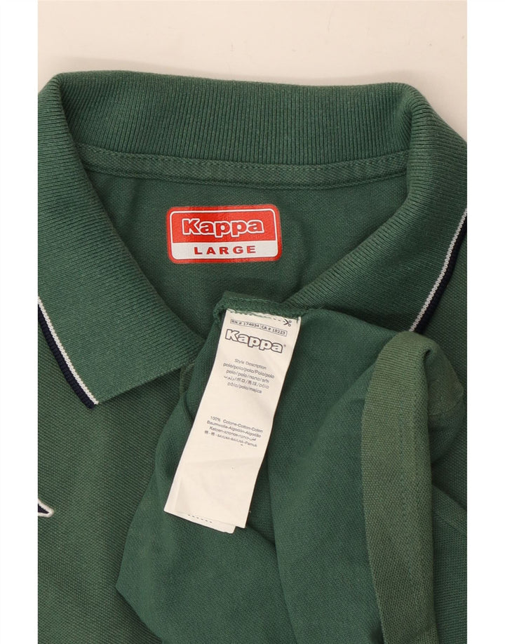 Kappa Mens Polo Shirt Large Green Cotton