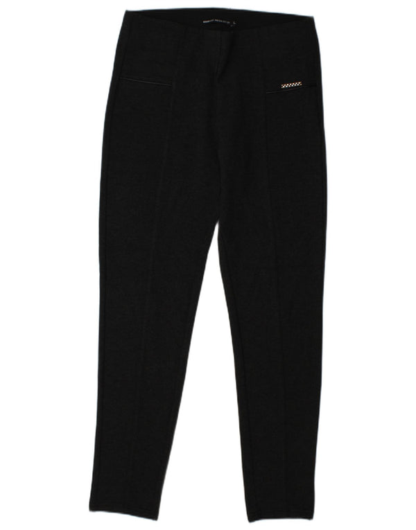 BRUGI Womens Slim Casual Trousers Large W32 L28 Black Viscose