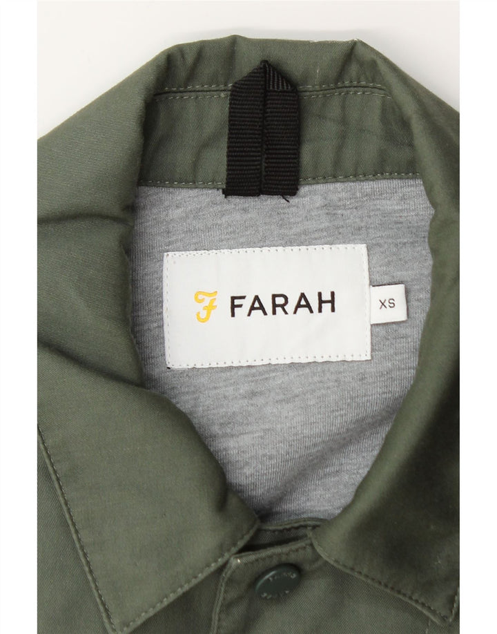 FARAH Mens Bomber Jacket UK 34 XS Green Polyester