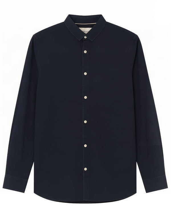 Jack & Jones Mens Slim Fit Shirt Medium Navy Blue Cotton