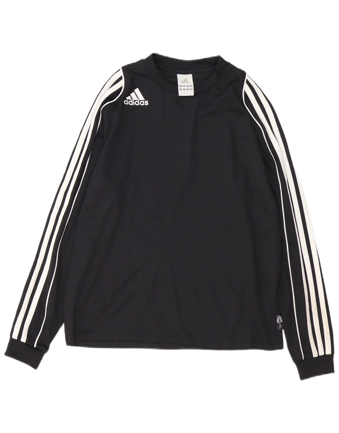 ADIDAS Boys Climalite Top Long Sleeve 13-14 Years Black Polyester